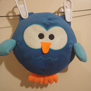 Plush Blue and Orange Owl Stuffed Animal
